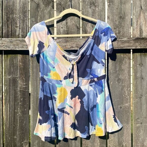 Torrid Babydoll Super Soft Tie-Front Off-Shoulder Top | M 00 - Picture 1 of 4